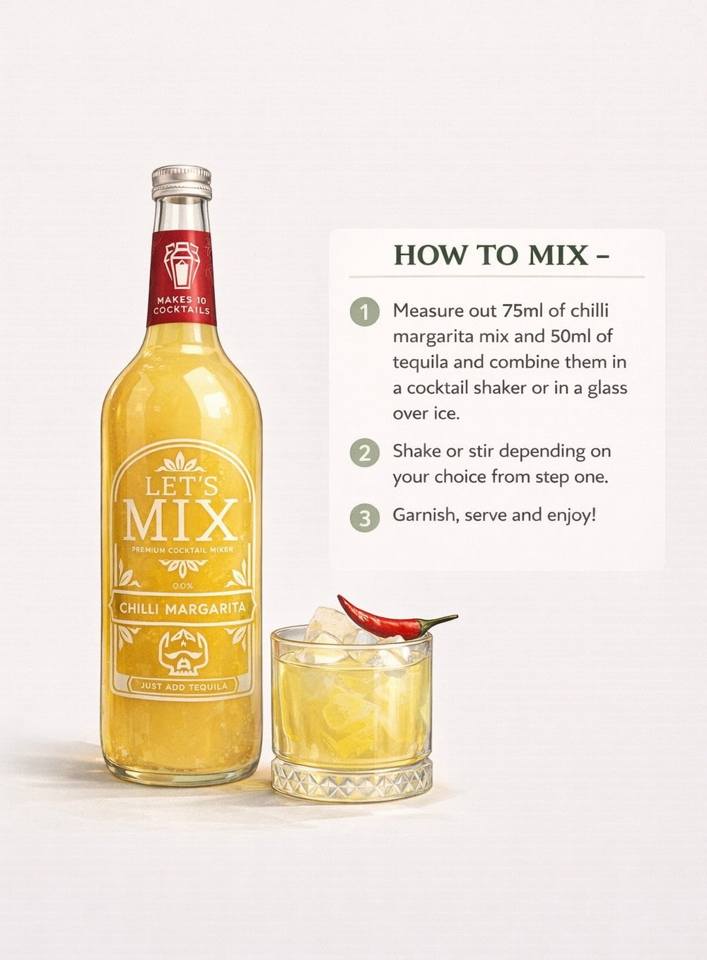 Let's Mix Chilli Margarita Mix bottle – makes 10 spicy margaritas