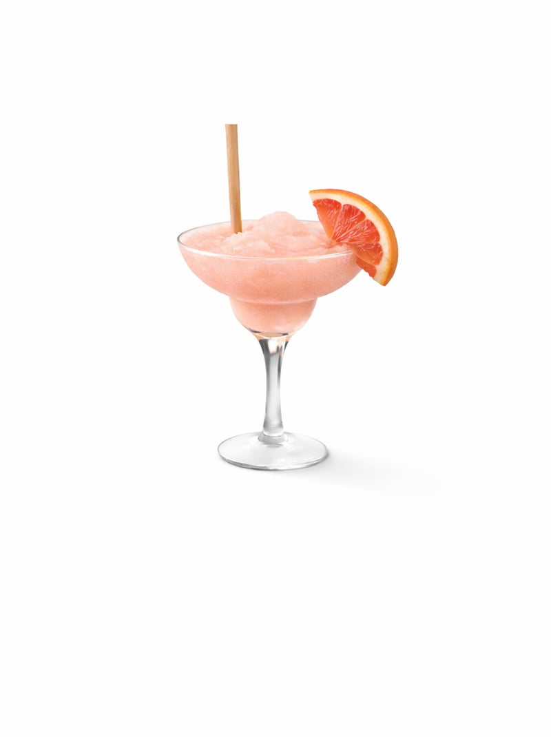 Frozen Paloma grapefruit cocktail poured from a slush machine