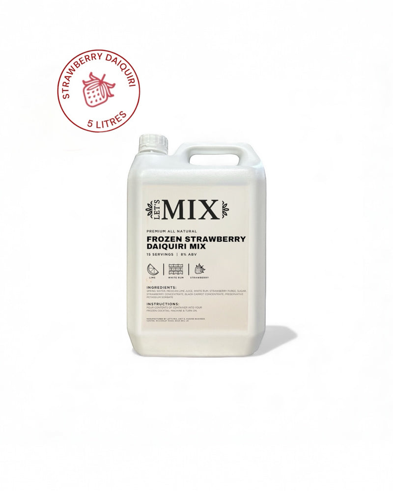 Let's Mix Frozen Strawberry Daiquiri Mix 5 litre pouch 8% ABV for slush machines